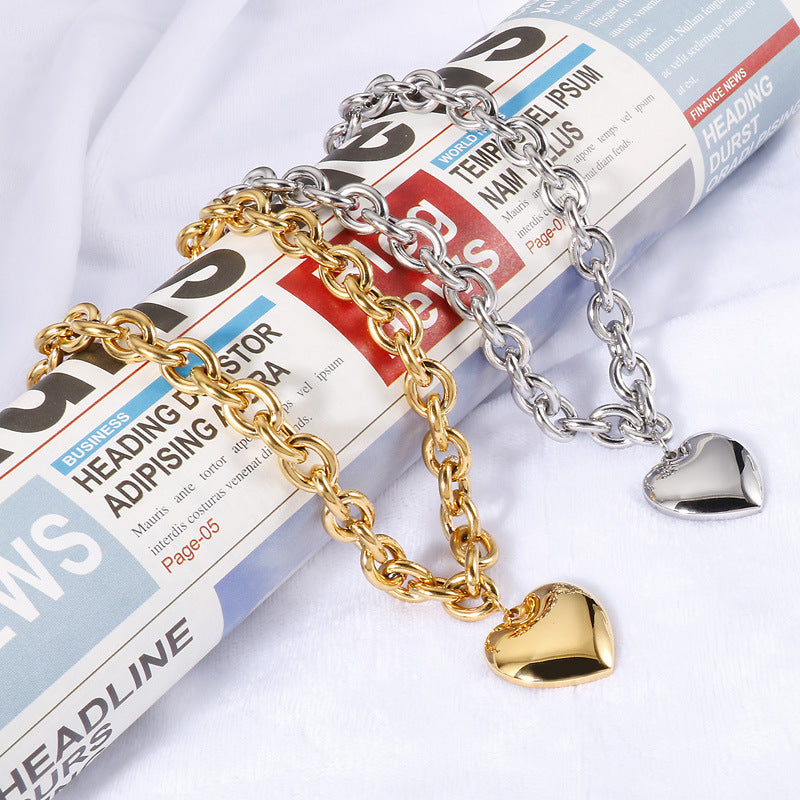 Chunky Heart Chain Necklace