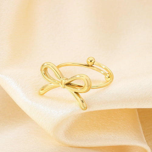 Bow Stainless Steel Adjustable Ring