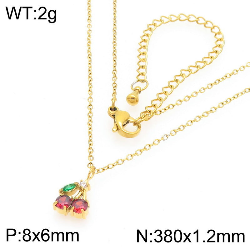 Minimal Cherry Pendant Necklace