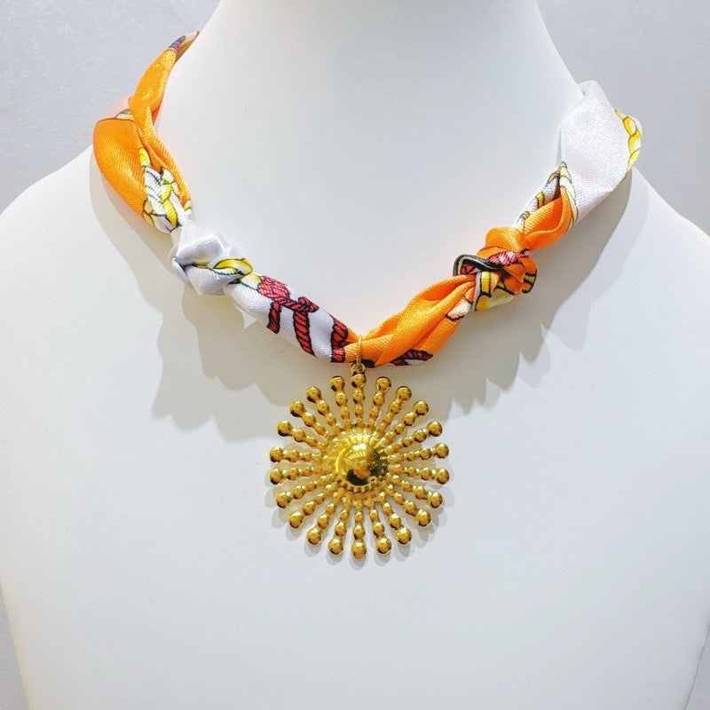 Silk Scarf Charm Necklace