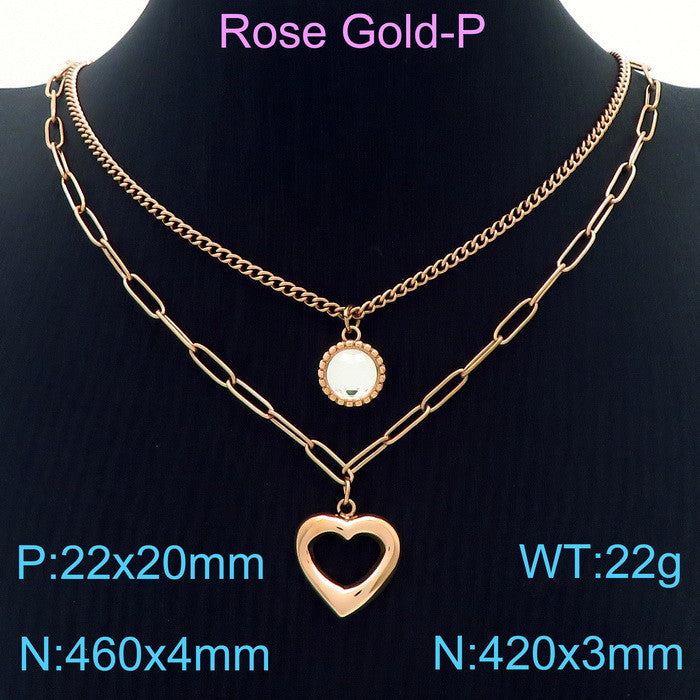 Gold & Pearl Heart Necklace