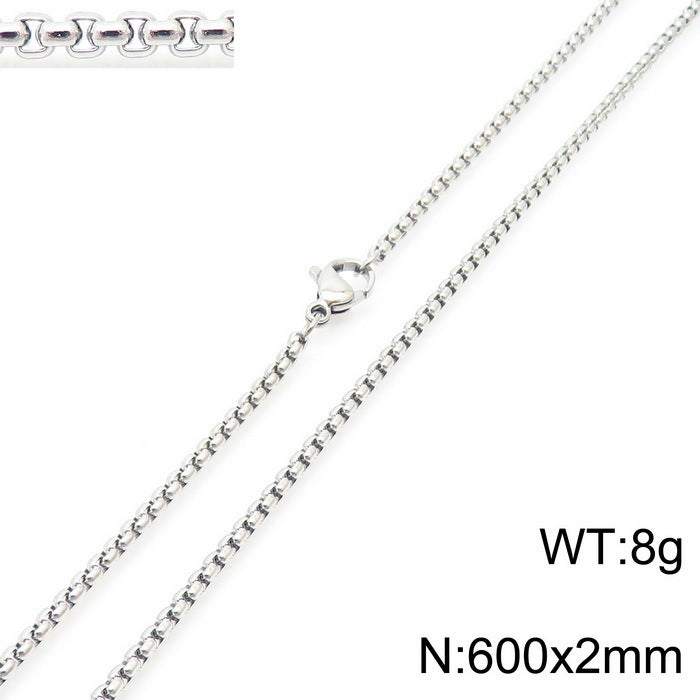 Classic Stainless Steel Pearl Chain Necklace Unisex Multi-Size Necklace Jewelry Pendant with Chain Spot Wholesale
