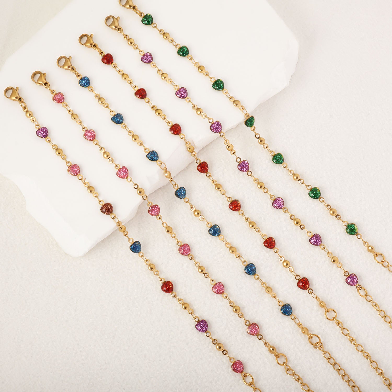 Cross-border new stainless steel handmade love bracelet jewelry, dopamine fashion personalized women's Christmas accessories wholesale