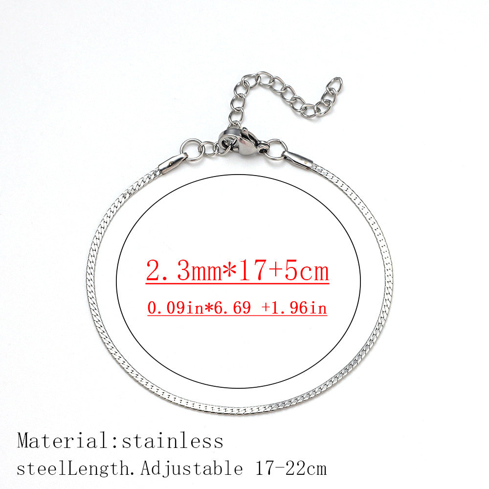 Cross-border women's fashion titanium steel bracelet European and American hot sale plated 18K real gold fashion versatile jewelry stainless steel bracelet