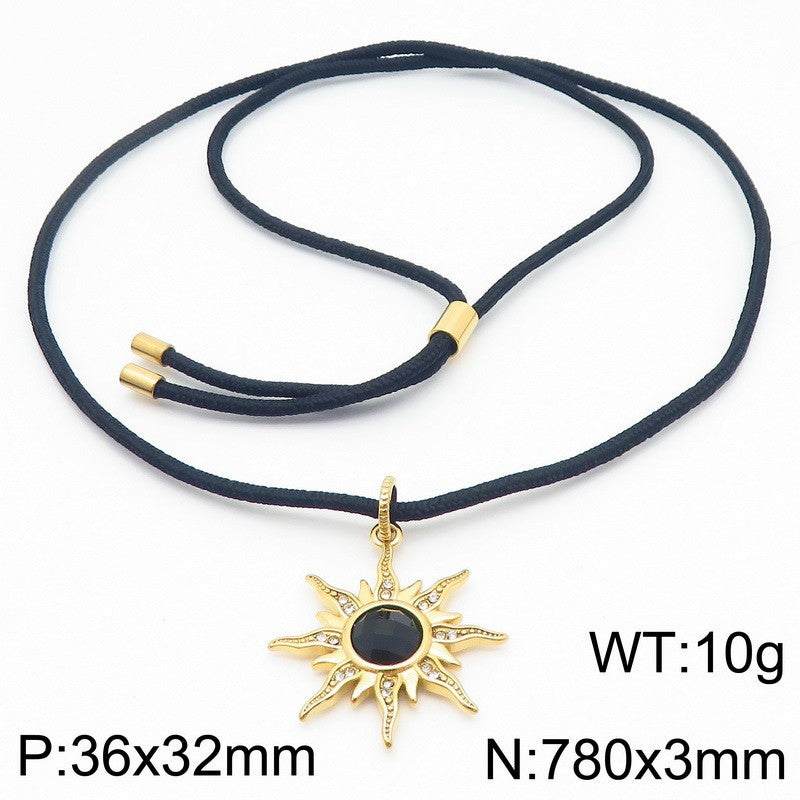 Sun Pendant Necklace & Earring Set