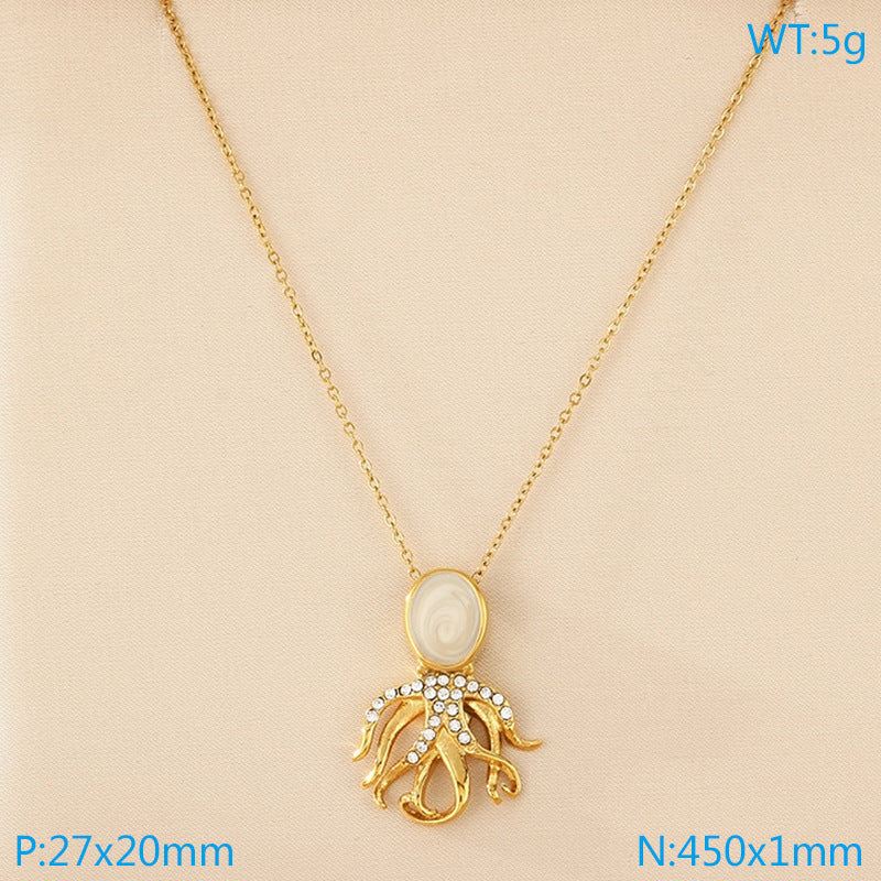 2025 new marine life series stainless steel pendant jewelry necklace accessories light luxury niche women's summer fashion