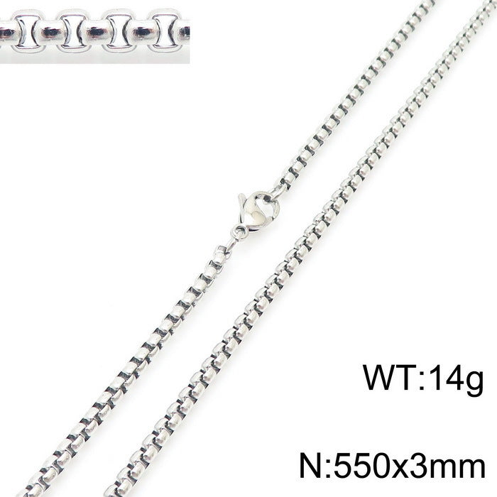 Classic Stainless Steel Pearl Chain Necklace Unisex Multi-Size Necklace Jewelry Pendant with Chain Spot Wholesale