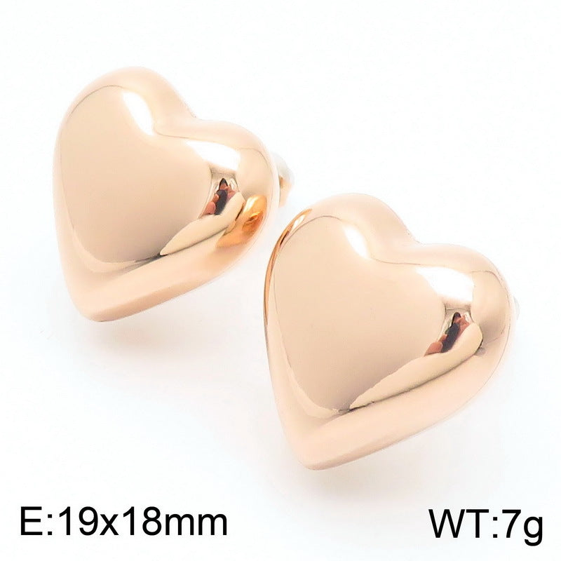 Chunky Heart Stud Earrings