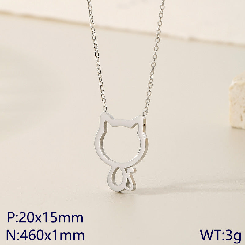 Stainless Steel Pet Lover Letter Pendant Necklace