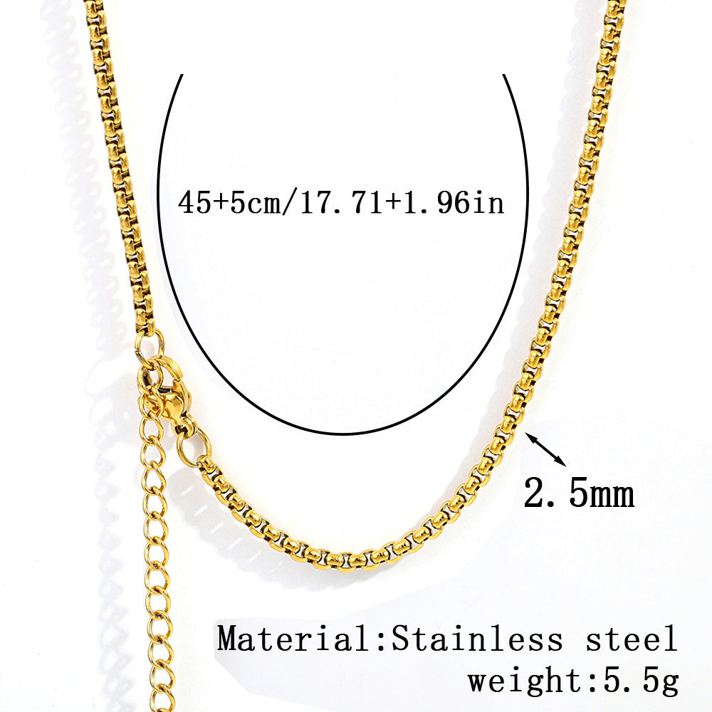 Cross-border women's stainless steel necklace, 18K real gold snake bone chain plain chain fashion collarbone chain versatile titanium steel necklace