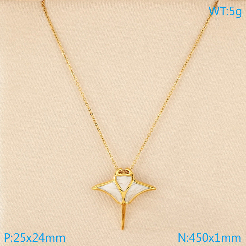 2025 new marine life series stainless steel pendant jewelry necklace accessories light luxury niche women's summer fashion