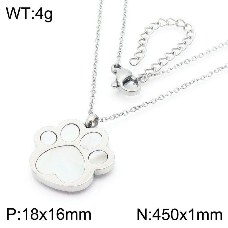 Minimal Paw Print Pendant Necklace