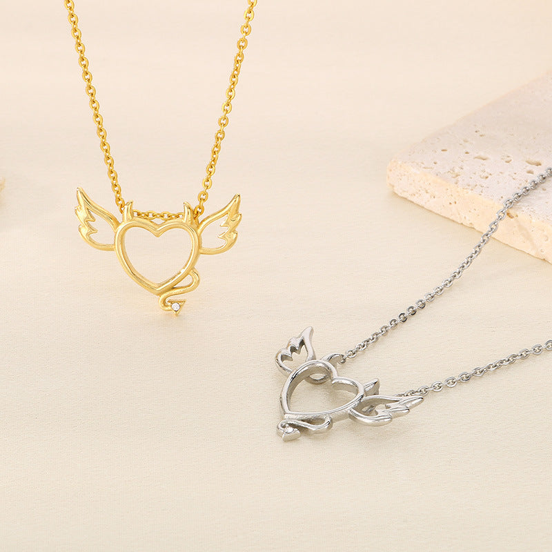 Heart with Wings Pendant Necklace