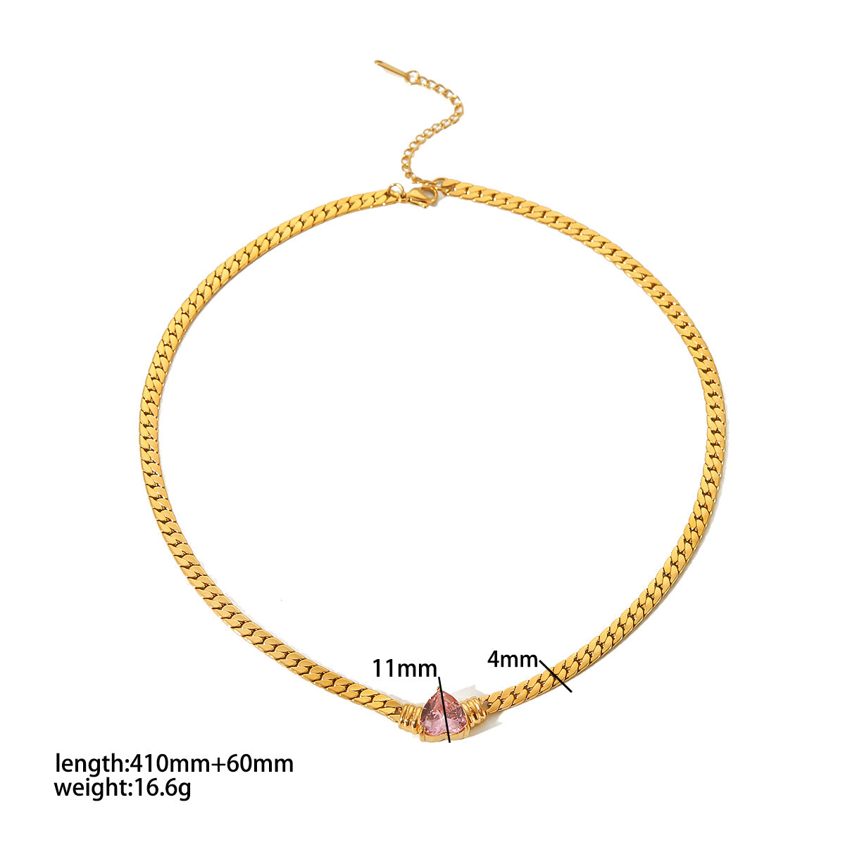 European and American ins love color zircon necklace 18K gold stainless steel simple light luxury bracelet high-end sense jewelry set