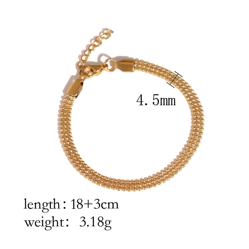 European and American ins high-end bracelet stainless steel 18k gold-plated versatile bracelet niche women's simple jewelry wholesale