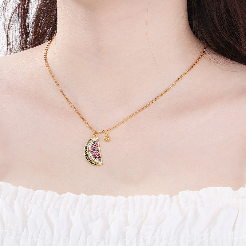 Stainless Steel Fruit Charm Necklace