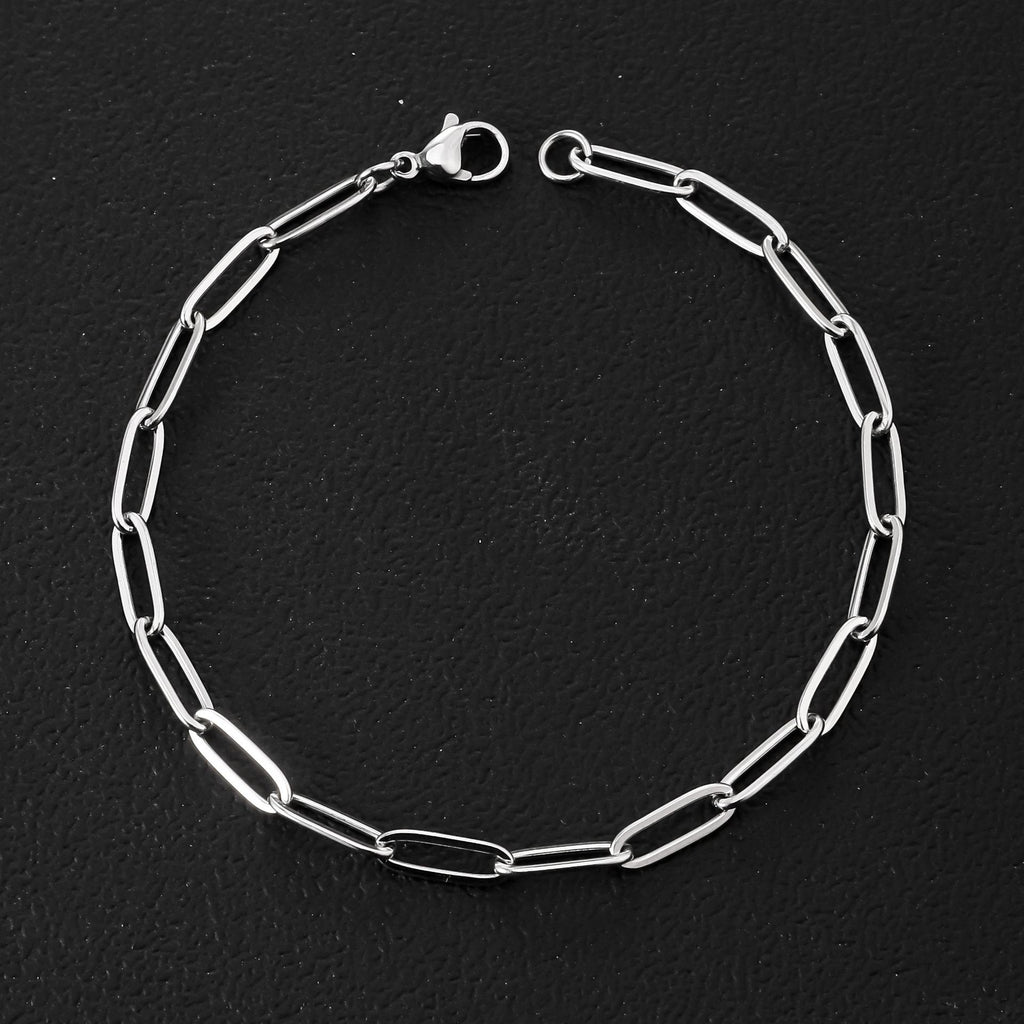 Stainless steel flat wire long cross bracelet, cross-border fashion simple trend men's jewelry non-fading titanium steel bracelet