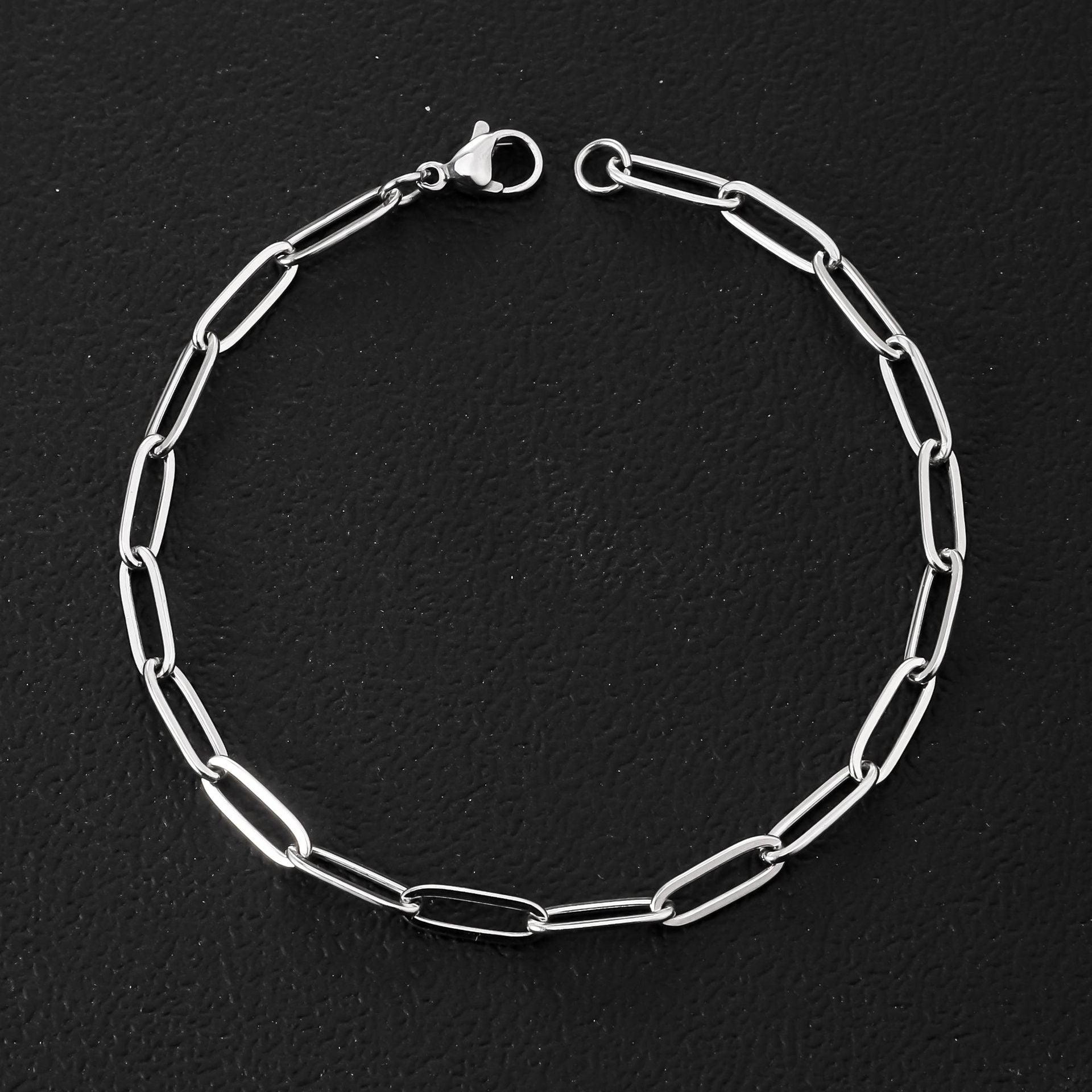 Stainless steel flat wire long cross bracelet, cross-border fashion simple trend men's jewelry non-fading titanium steel bracelet
