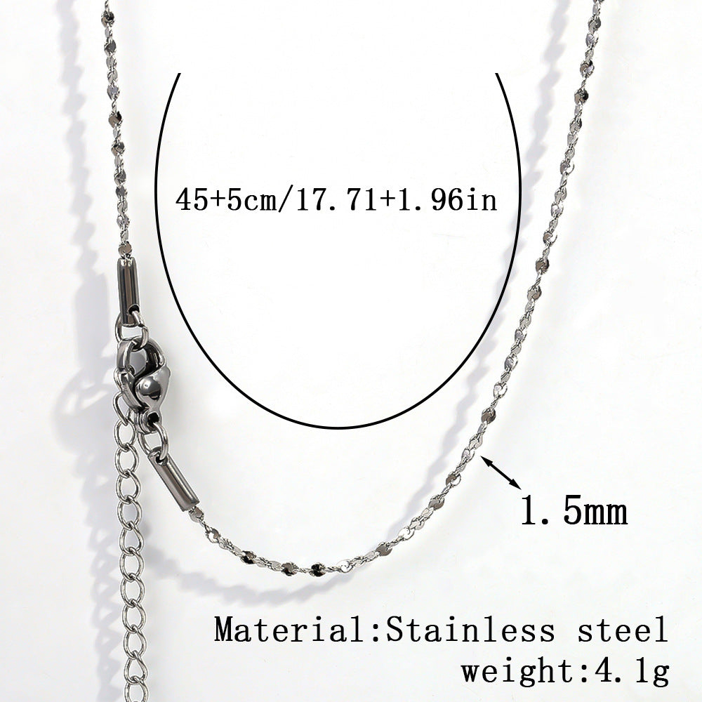 Cross-border women's stainless steel necklace, 18K real gold snake bone chain plain chain fashion collarbone chain versatile titanium steel necklace