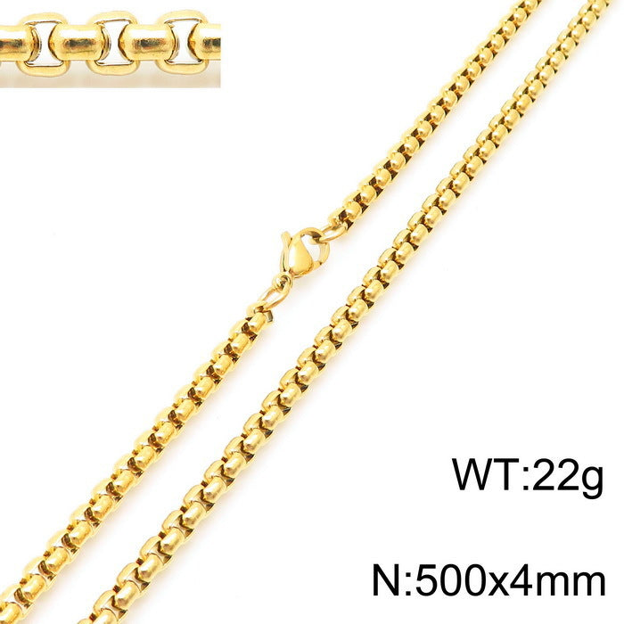 Classic Stainless Steel Pearl Chain Necklace Unisex Multi-Size Necklace Jewelry Pendant with Chain Spot Wholesale