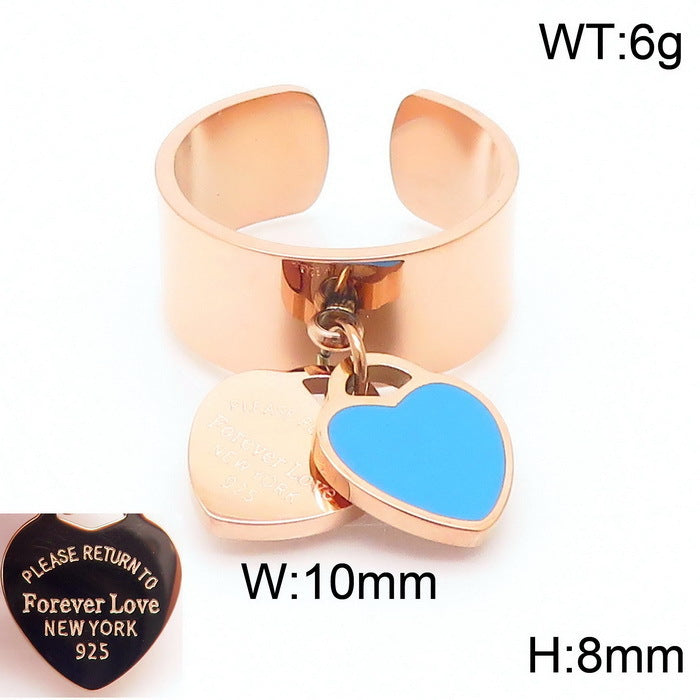 Gold Heart Charm Jewelry Set with Green Enamel Pendant