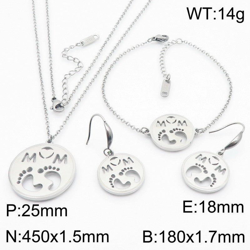 Symbol Disc Necklace, Bracelet & Earrings Set