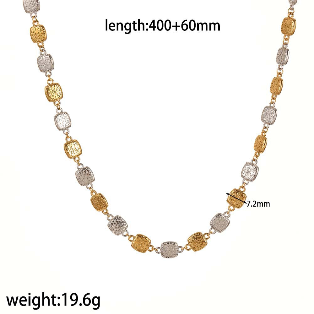 Vintage Coin Chain Necklace – Textured Gold Finish