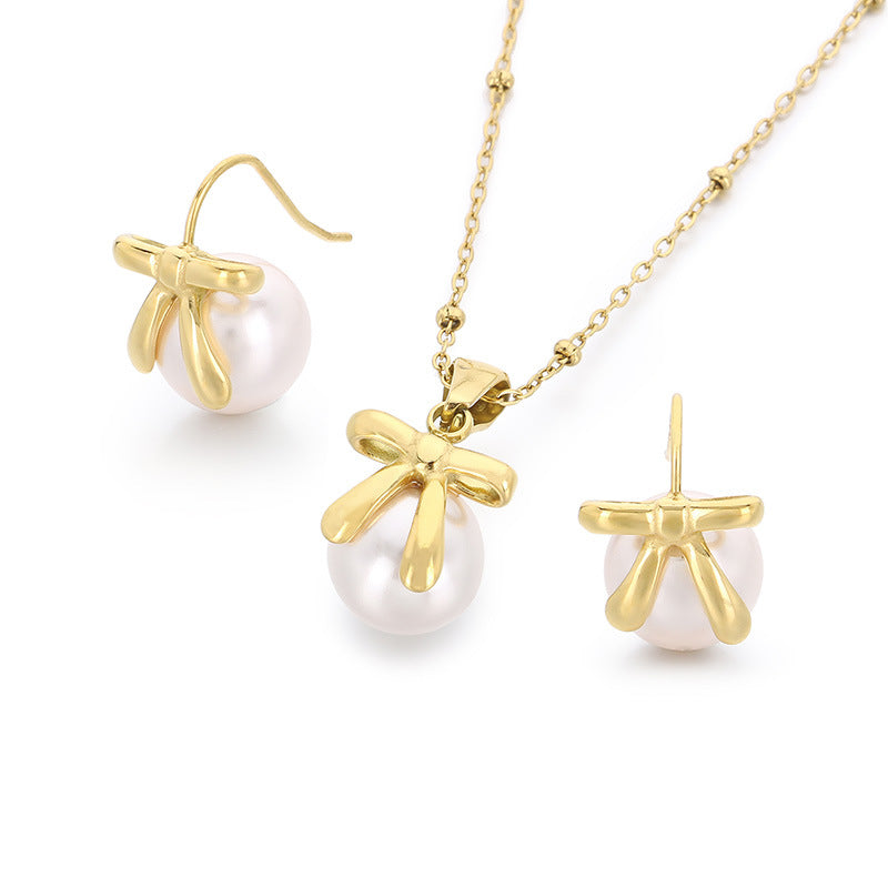 Bow Pearl Jewelry Set
