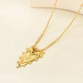 Sun & Heart Pendant Ball Chain Necklace