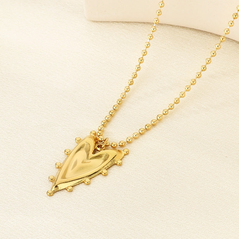Sun & Heart Pendant Ball Chain Necklace