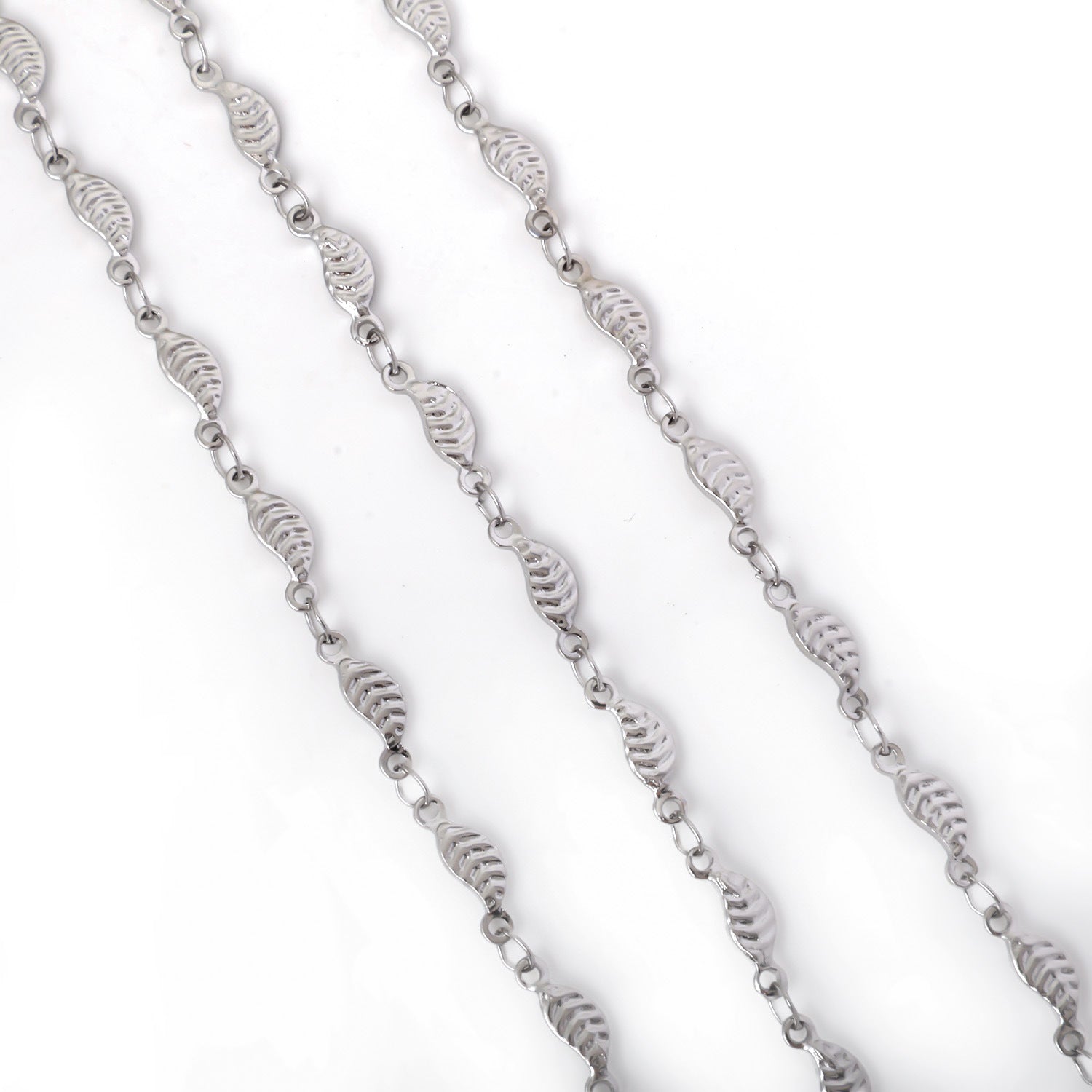 Cross-border stainless steel leaf wavy cross necklace, fashion creative DIY handmade chain jewelry accessories wholesale