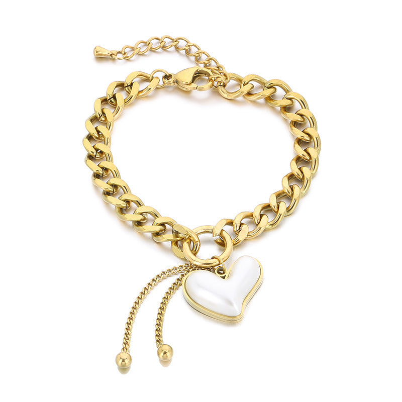 Pearl Heart Toggle Jewelry Set