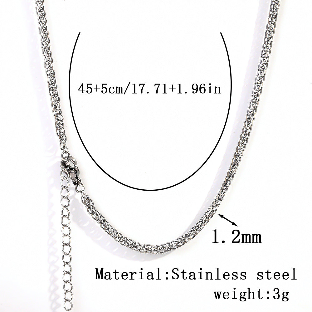 Cross-border stainless steel necklace, 18K real gold-plated snake bone chain fashion collarbone chain plain chain versatile women's titanium steel necklace