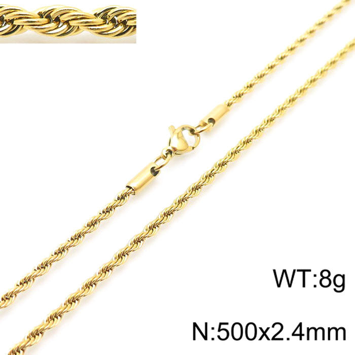 Stainless Steel Rope Chain Necklace