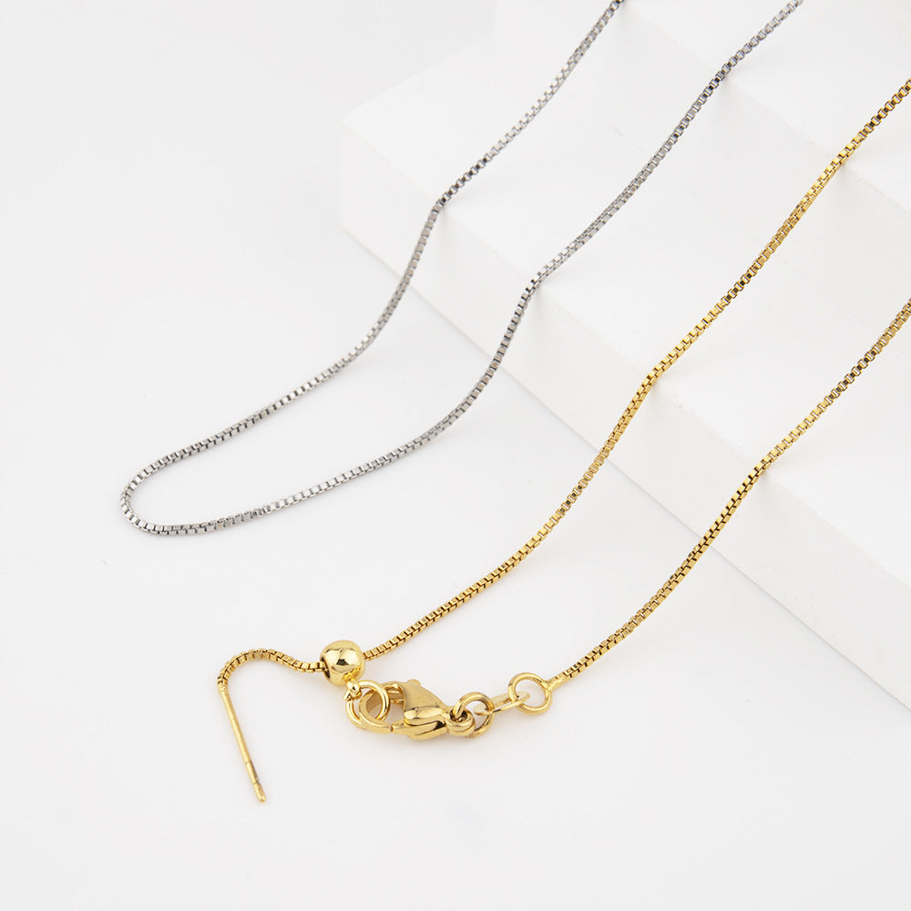 DIY jewelry chain, vacuum color-preserving gold-plated needle box chain, piercing bead chain, adjustable chain universal chain