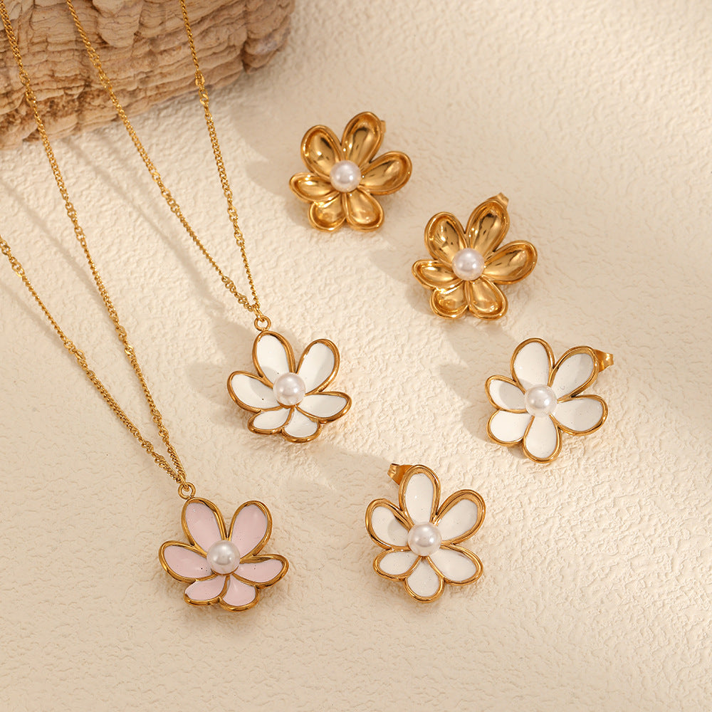 Floral Pearl Jewelry Set