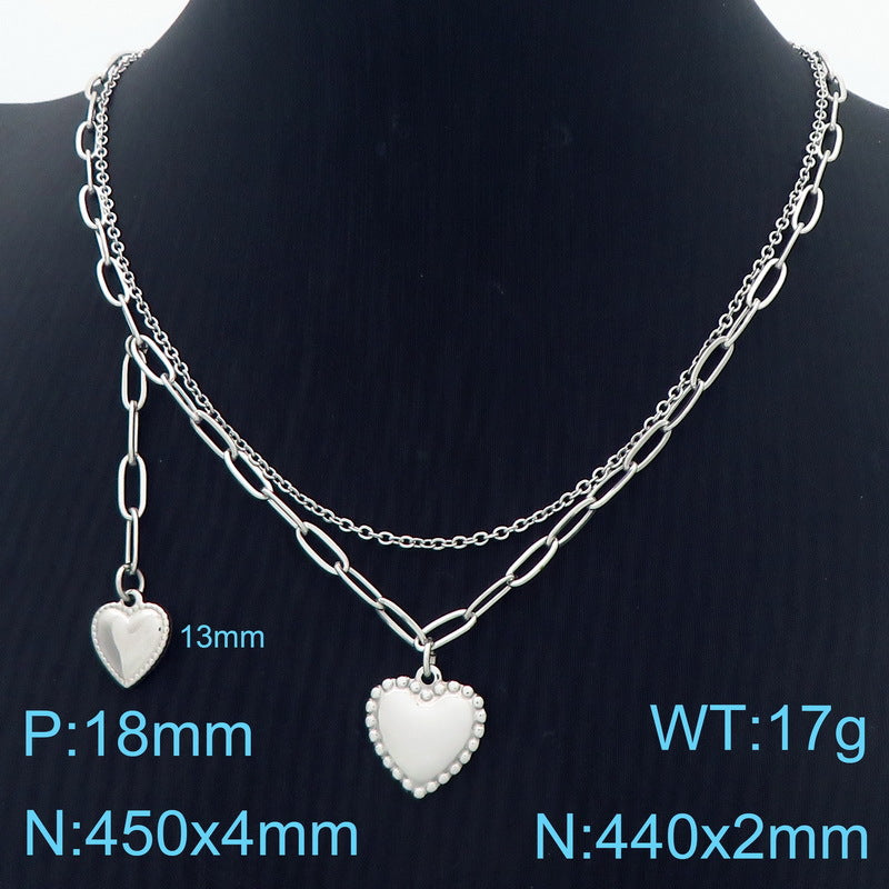 Multi-Chain Heart Pendant Necklace Collection