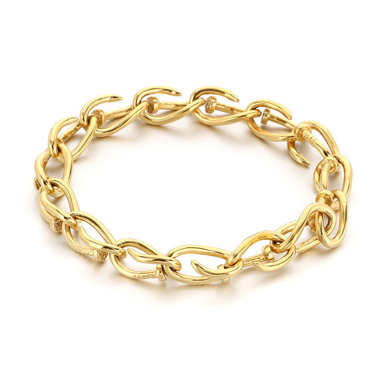 Gold & Silver Textured Link Bracelet