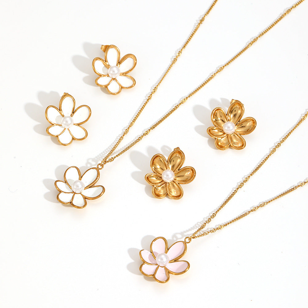Floral Pearl Jewelry Set