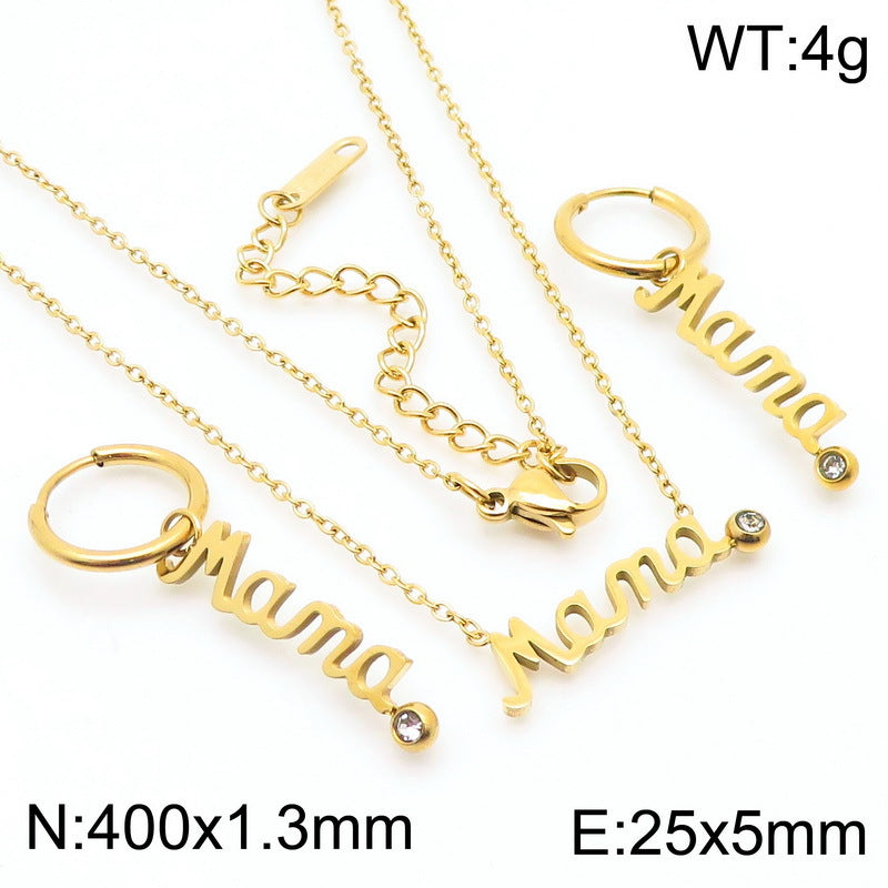 Minimal “Mama” Name Jewelry Set