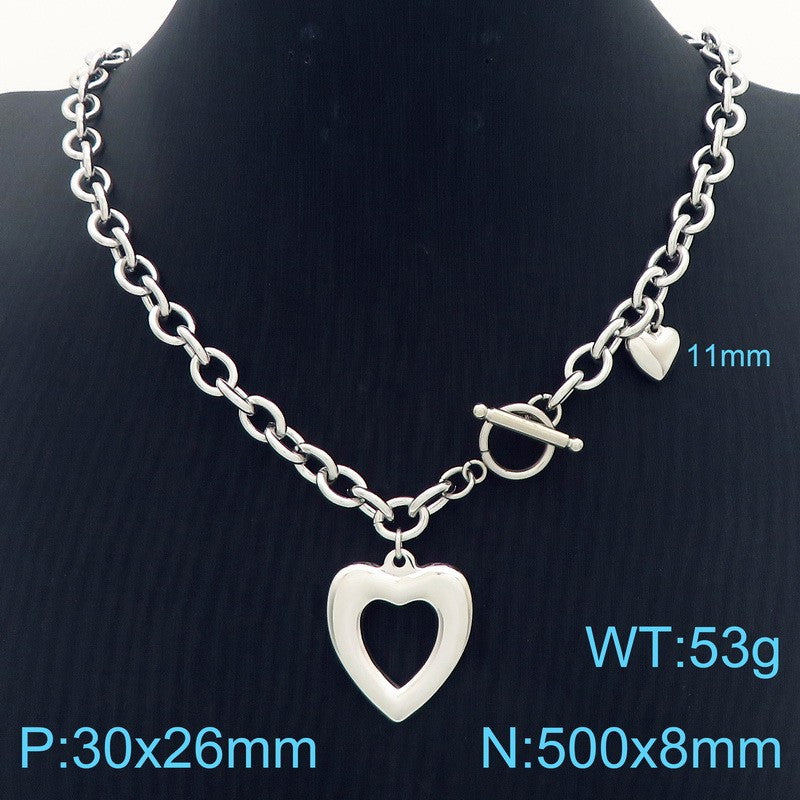 Heart Toggle Layered Chain Necklace