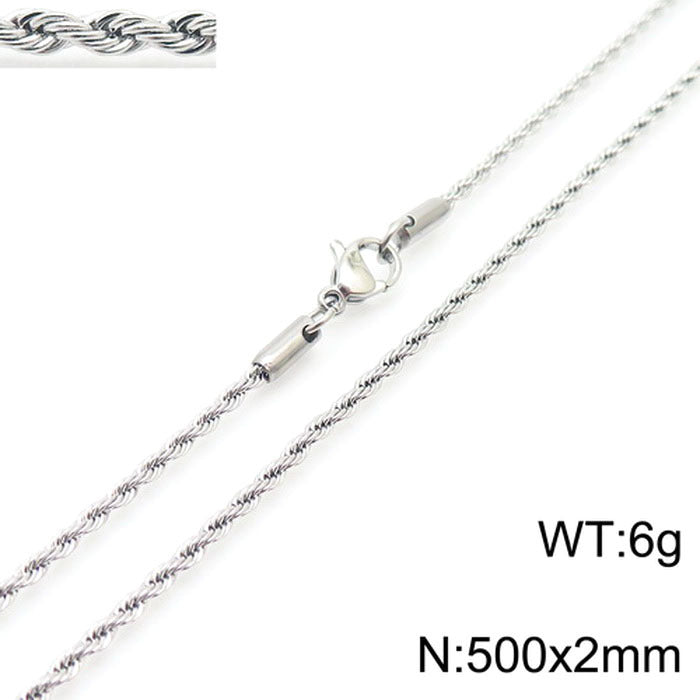 Stainless Steel Rope Chain Necklace