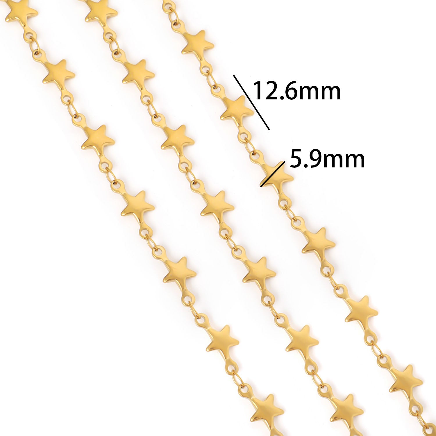 European and American cross-border stainless steel vacuum electroplating gold peach heart dolphin five-pointed star necklace handmade chain jewelry accessories wholesale
