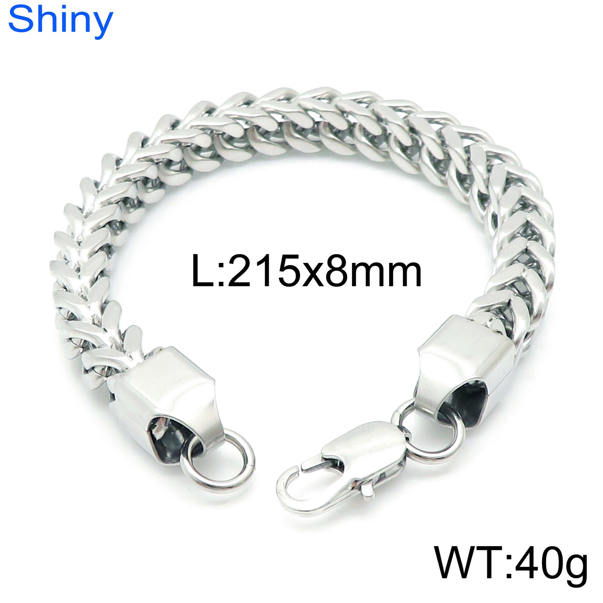 Simple forward and reverse chains, men's and women's Cuban chains, titanium steel bracelets, square stainless steel keel chains, domineering personalized welding head chains