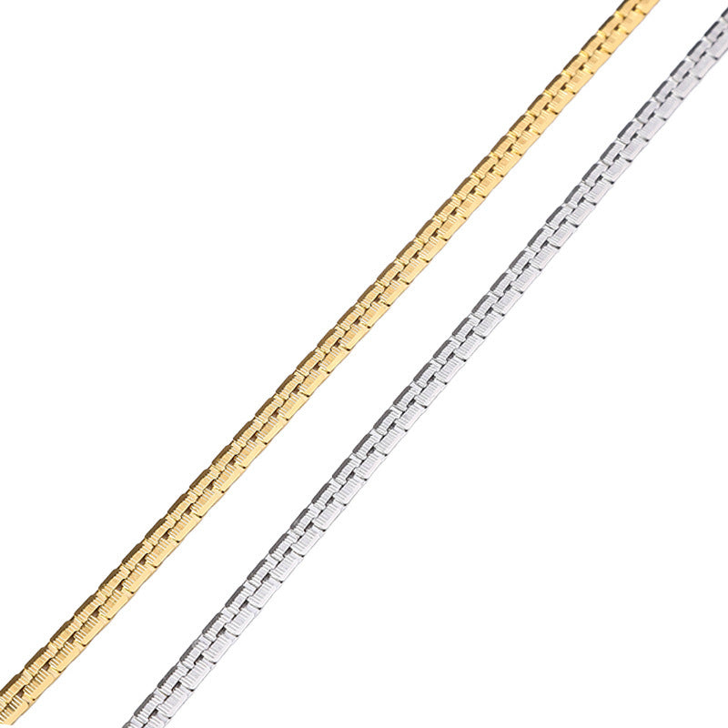 Cross-border new stainless steel 6DC embossed necklace 18K vacuum plating, titanium steel collarbone chain jewelry necklace wholesale