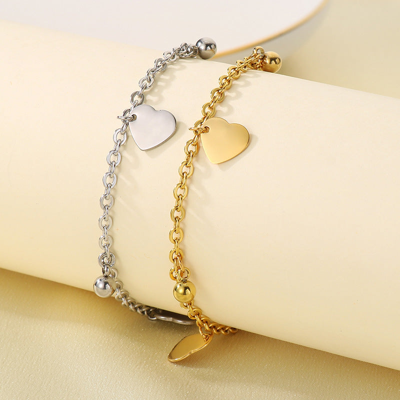 Summer vacation wind dragonfly love moon stainless steel fringed anklet female design ankle titanium steel advanced sense anklet