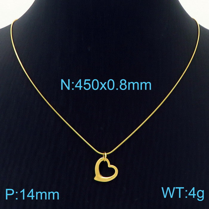 Open Heart Pendant Necklace – Sculptural Minimal