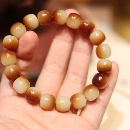 海南白玉菩提单圈8*10mm手链 情侣款佛珠手串手饰品