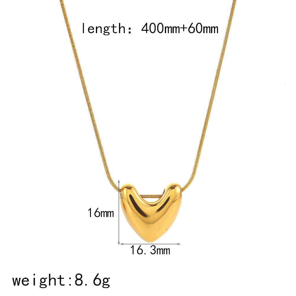 Cross-border new geometric curved stainless steel necklace women's niche high-end design sense simple 18k gold titanium steel necklace