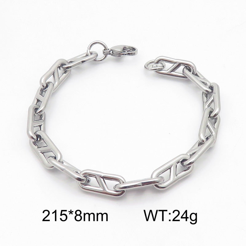 Korean version ins simple stainless steel Japanese chain bracelet trend titanium steel chain 8-shaped jewelry bracelet wholesale